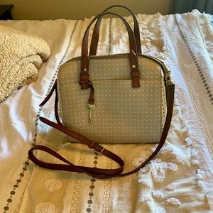 Rachel Heart-Print Satchel Bag